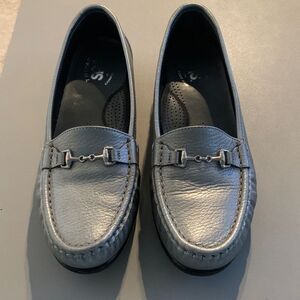 SAS Silver Leather Loafers